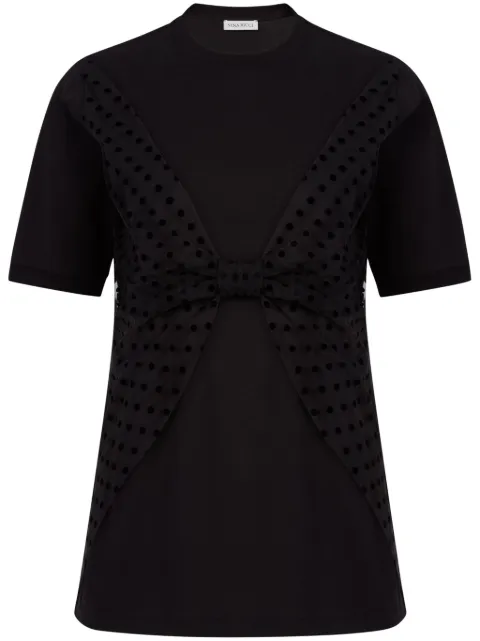 Nina Ricci bow-detail cotton T-shirt Black 24PJTO020CO1068U9000