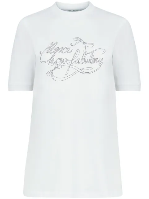 Nina Ricci How Fabulous cotton T-shirt White 24PJTO032CO1041U1000