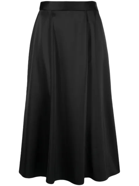 Roberto Collina A-line satin midi skirt Black 55065