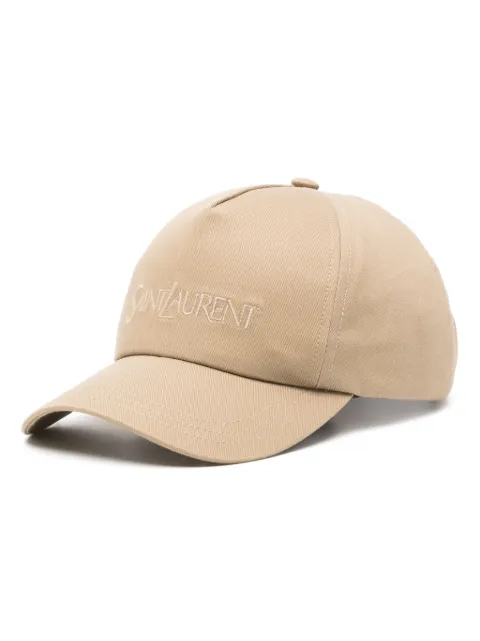 Saint Laurent logo-embroidered baseball cap Neutrals 7780633YP19