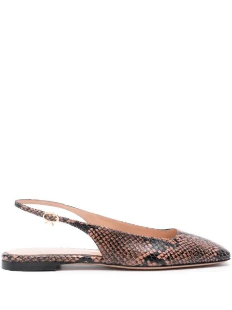 Gianvito Rossi square-toe leather ballerina shoes Black G9542505CUOBON