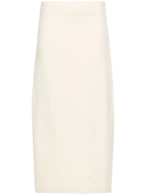 Jil Sander asymmetric wool midi skirt Neutrals J02MA0156J14614