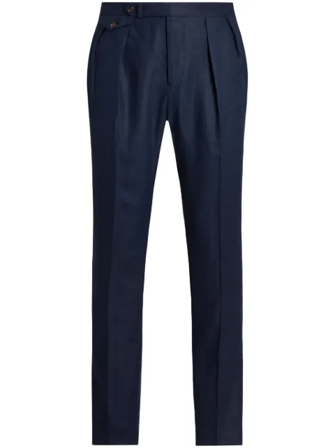 Polo Ralph Lauren pleat-detail linen trousers Blue 715870708001