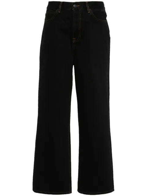 WARDROBE.NYC logo-patch cotton wide-leg jeans Black W2048PC