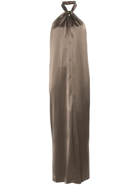 Nanushka Elima satin halterneck dress Brown NW23SSDR00978