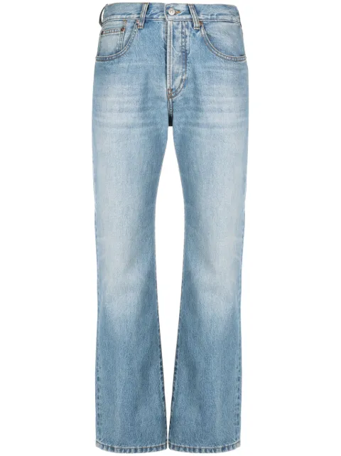 Victoria Beckham logo-patch cotton straight jeans Blue 1124DJE005219A