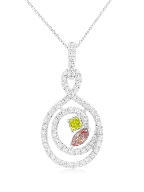 HYT Jewelry 18kt white gold and platinum diamond necklace Silver P41HR