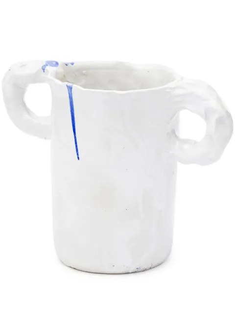 NIKO JUNE Studio paint-splatter vase White 22STVAWH
