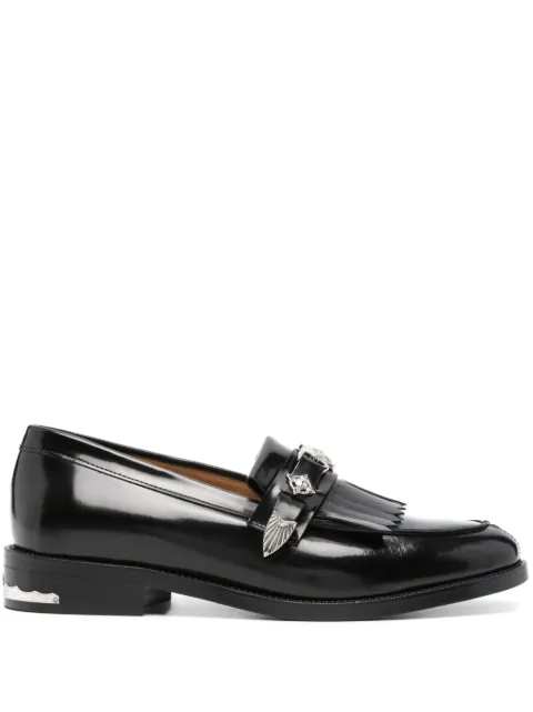 Toga Virilis stud-embellished leather loafers Black AJ1324