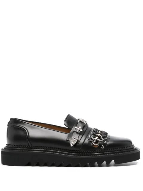 Toga Virilis stud-embellished leather loafers Black AJ1321