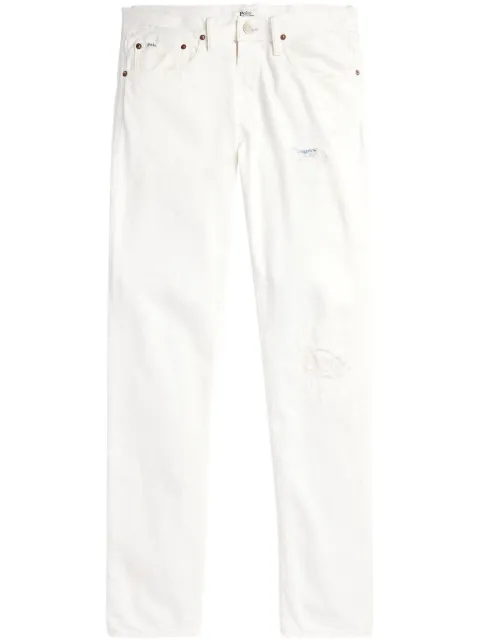 Polo Ralph Lauren ripped mid-rise slim-fit jeans Neutrals 710927001