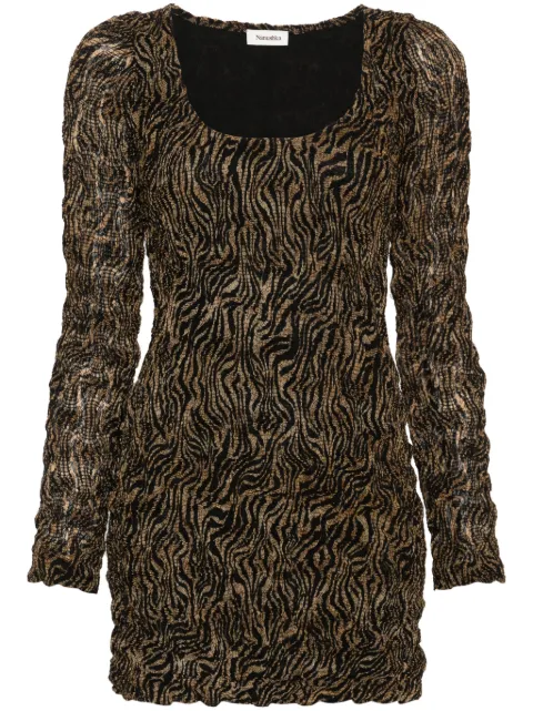 Nanushka Frensi zebra-print minidress Brown NW24RSDR01977
