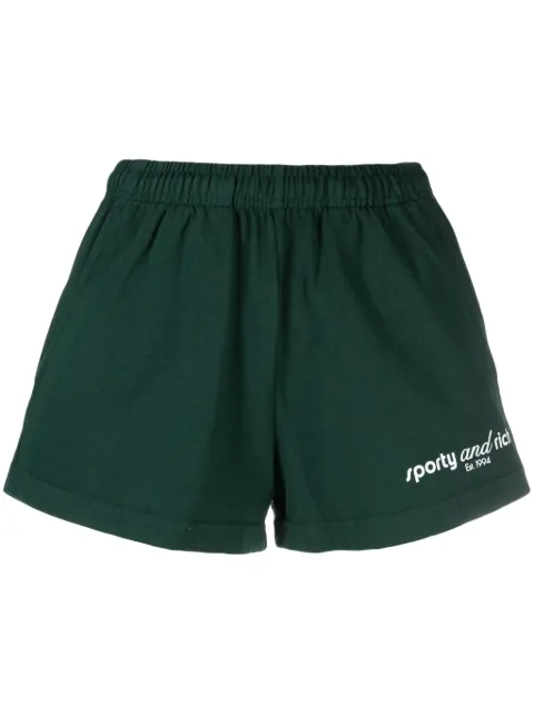 Sporty & Rich logo-print track shorts Green SHAW2321FO
