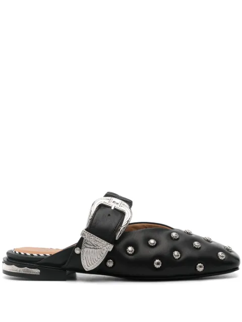 Toga Pulla stud-embellished leather mules Black AJ1334
