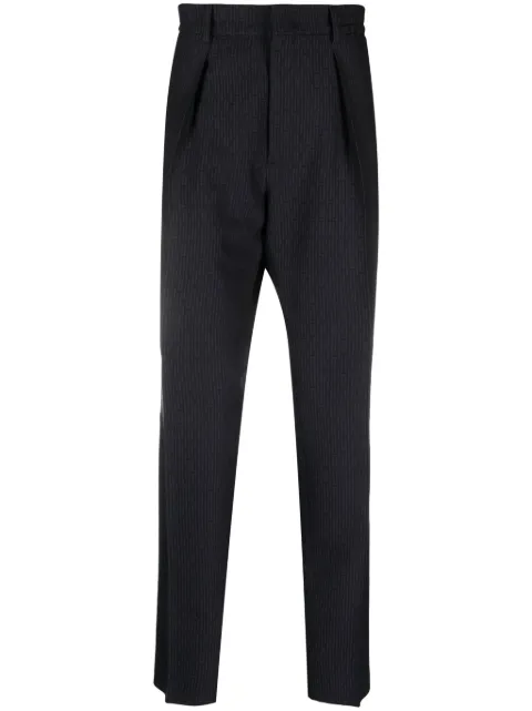 FENDI FF-jacquard tapered wool trousers Blue FB0767AQMP