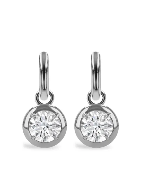 Pragnell 18kt white gold Large Skimming Stone diamond drop earrings White SS010