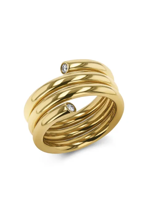 Pragnell 18kt yellow gold Eclipse triple row diamond ring Gold PYR044