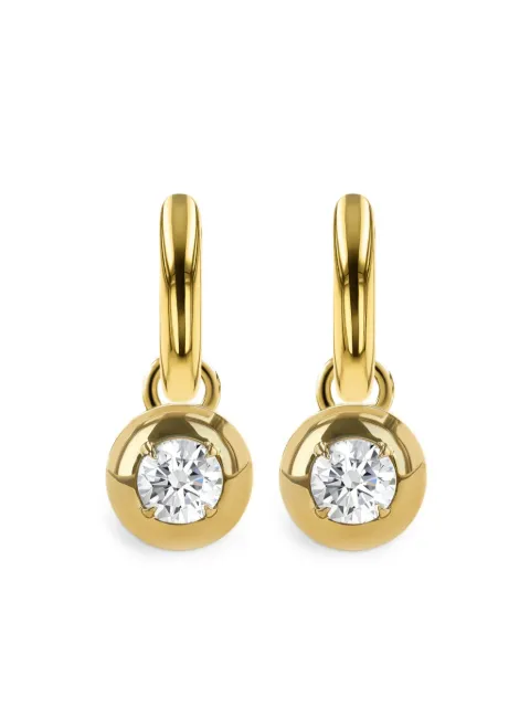 Pragnell 18kt yellow gold Small Skimming Stone diamond drop earrings Gold SS004