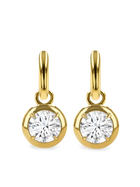 Pragnell 18kt yellow gold Large Skimming Stone diamond drop earrings Gold SS009