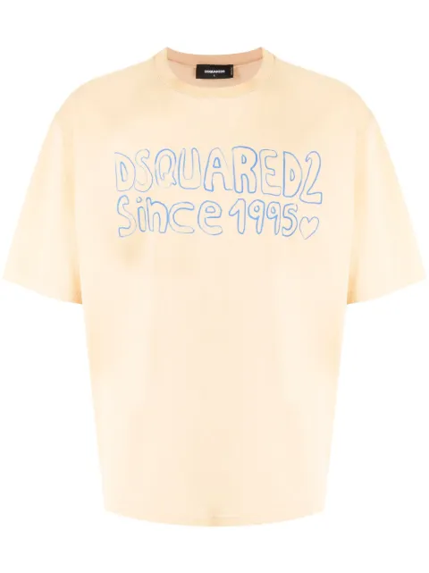 DSQUARED2 logo-print cotton T-shirt Yellow S74GD1193S22427