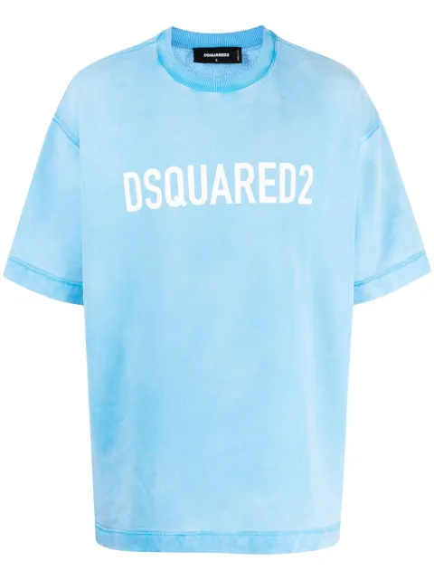 DSQUARED2 logo-print short-sleeve sweatshirt Blue S74GU0722S25608