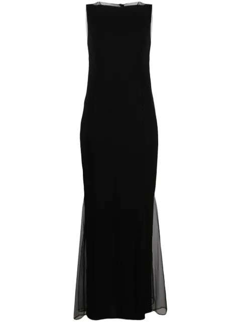 Helmut Lang sheer-panelled flared dress Black N09HW607