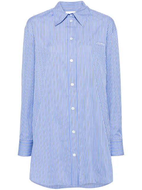 ISABEL MARANT Cylvany logo-embroidered shirt Blue CH0119FAB1I01I