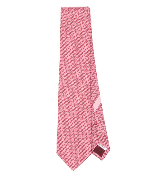 Ferragamo woven print silk tie Red 768531