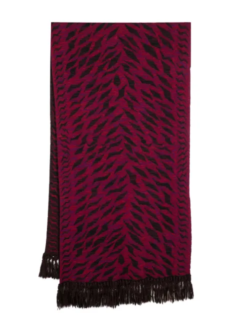 Saint Laurent Pre-Owned 1980s jacquard-knit wool scarf Purple SAI750BP