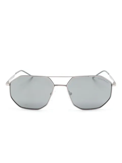Emporio Armani geometric-frame sunglasses Silver EA214730157F