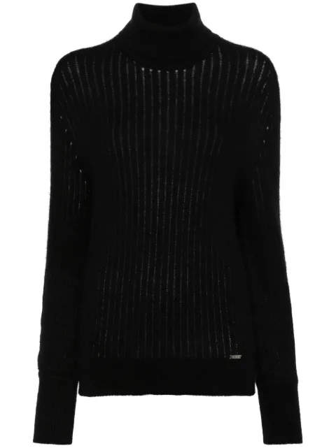 Kiton roll-neck ribbed-knit jumper Black D567173194