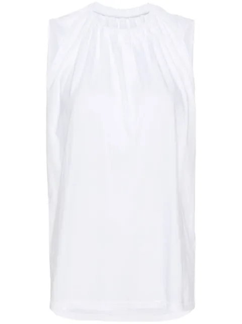 MM6 Maison Margiela gathered-detail cotton tank top White S52NF0004S23588