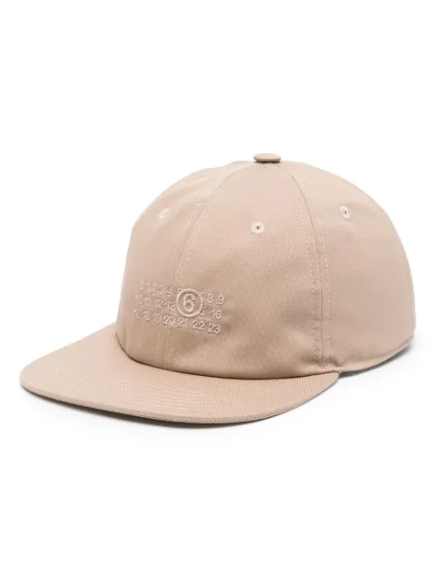 MM6 Maison Margiela signature-numbers embroidered cap Neutrals SH0TC0002S78611