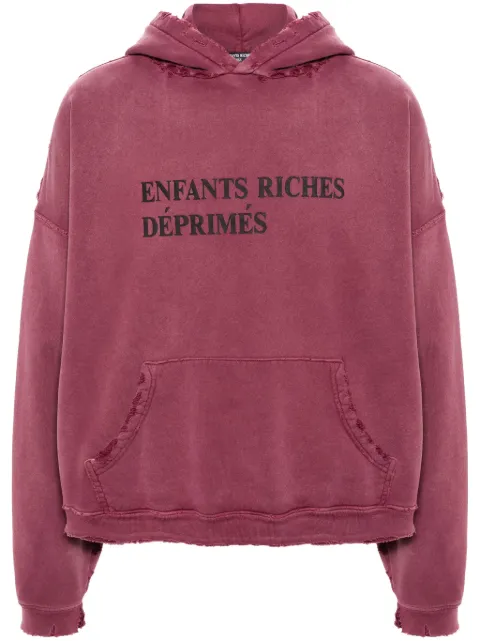 Enfants Riches Déprimés logo-print cotton hoodie Red 020406
