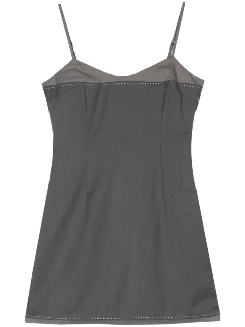 REMAIN spaghetti-strap contrast-stitching minidress Grey 501619515