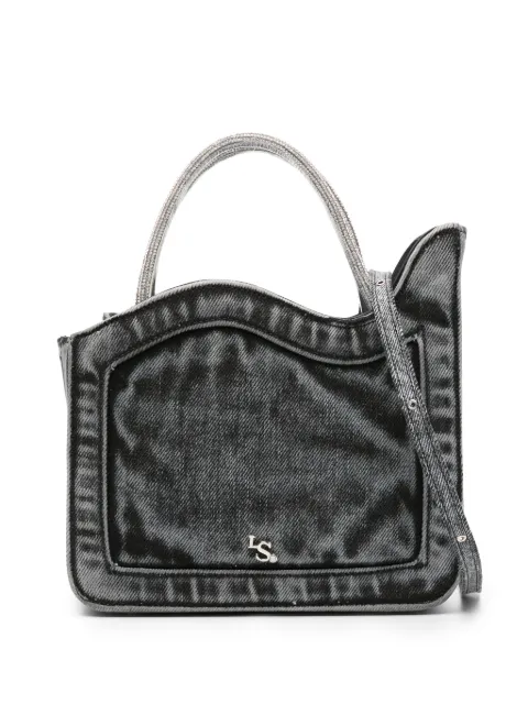 Le Silla Ivy distressed-denim mini bag Black 9947ZBAGXXXXGIR