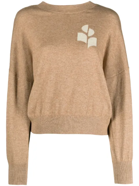 MARANT ÉTOILE Marisans intarsia-logo jumper Neutrals PU0053FAA1X05E