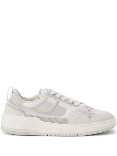 Ferragamo Mesh suede lace-up sneakers White 769866