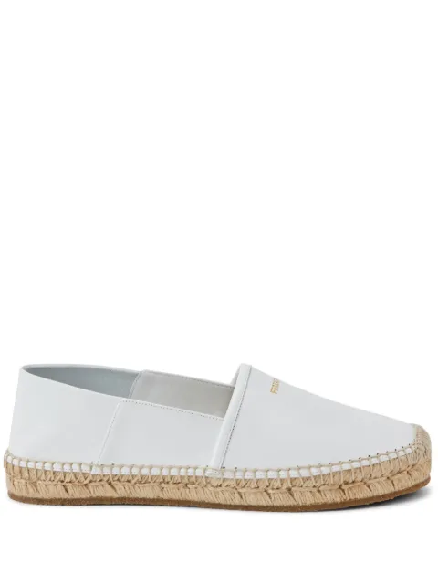 Ferragamo logo-print leather espadrilles White 769503