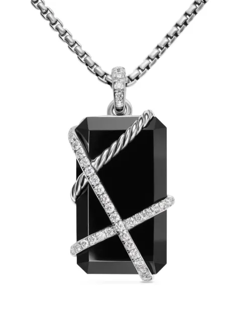 David Yurman sterling silver Cable Wrap diamond amulet (45mm) Silver D17554DSSABODI