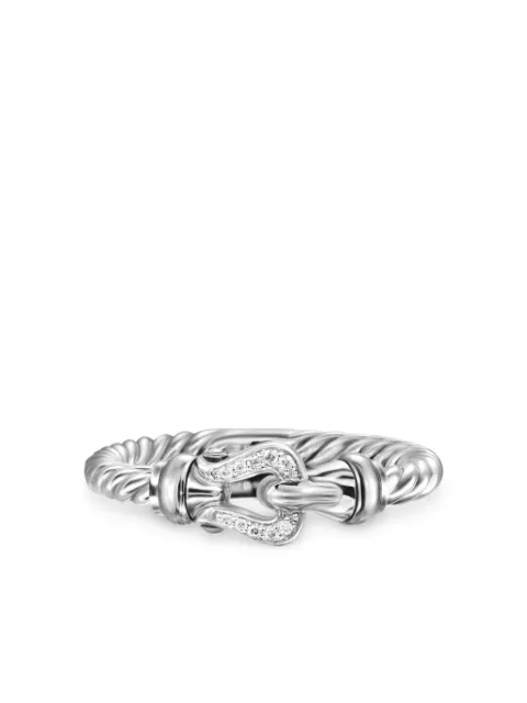 David Yurman Sterling silver Petite Buckle diamond ring White R16517DSSADI