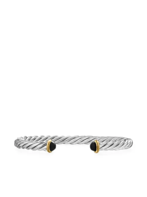 David Yurman 14kt yellow gold and sterling silver Cable cuff bracelet (6mm) Silver B35127MS4BBO