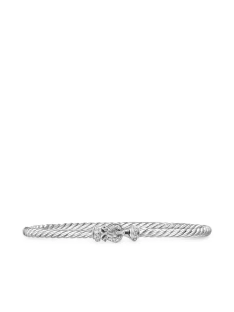 David Yurman sterling silver Buckle Classic Cable diamond bracelet (3mm) Silver B16841DSSADI