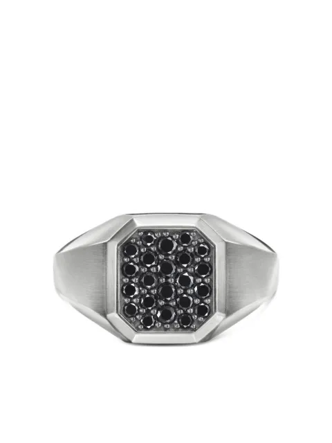 David Yurman sterling silver Streamline diamond signet ring (14mm) Silver R25999MSSABD