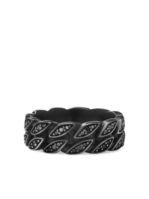 David Yurman black diamonds titanium band ring Black R25444