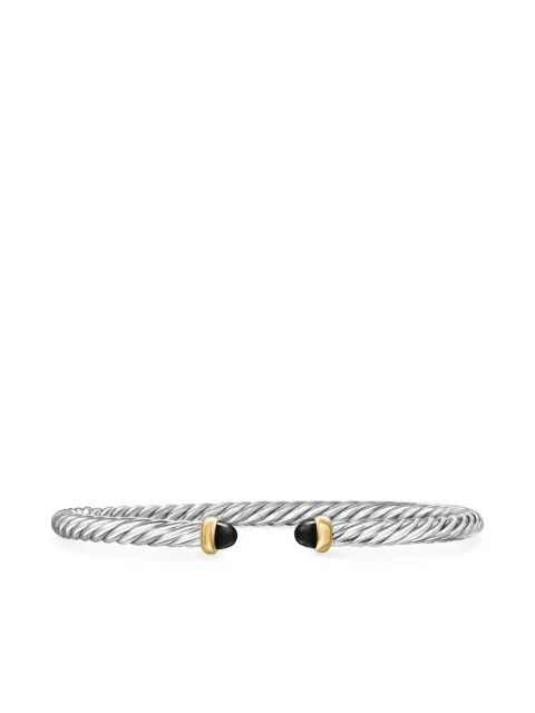 David Yurman 14kt yellow gold and sterling silver Cable Flex bracelet (4mm) Silver B18092S4BBO