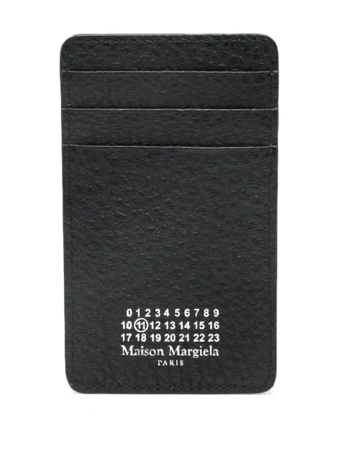 Maison Margiela Four Stitches-print leather cardholder Black SA1VX0017P4455