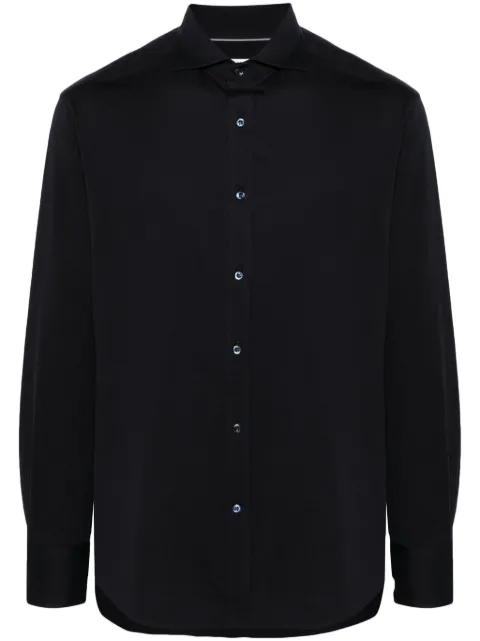 Brunello Cucinelli spread-collar cotton shirt Blue M0B136686C4425