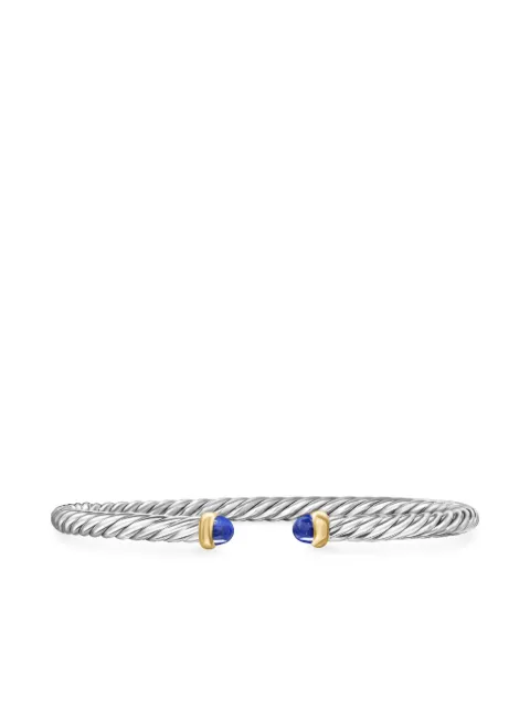 David Yurman 14kt yellow gold and sterling silver Modern Cable lapis lazuli bracelet (4mm) Silver B18092S4BLA