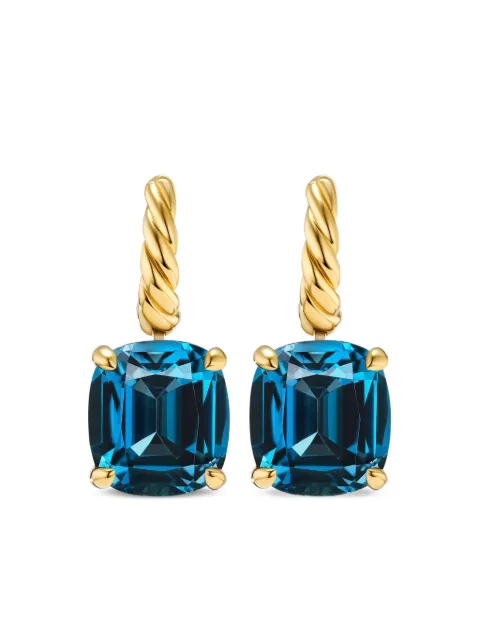 David Yurman 18kt yellow gold Marbella blue topaz drop earrings Gold E1799488AIB